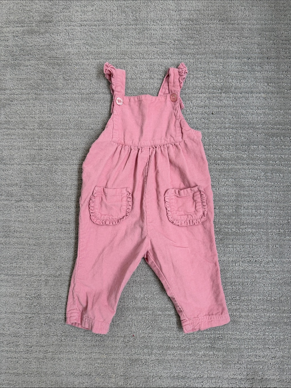 Ruffle Butts Pink Ruffle-Pocket Overalls